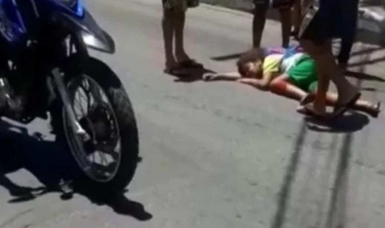 Motoqueiro atropela menina de 5 anos, em Quirinópolis, e foge sem prestar socorro.