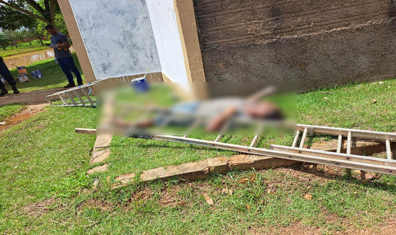Trabalhador sofre queda de escada próximo à Saneago em Quirinópolis