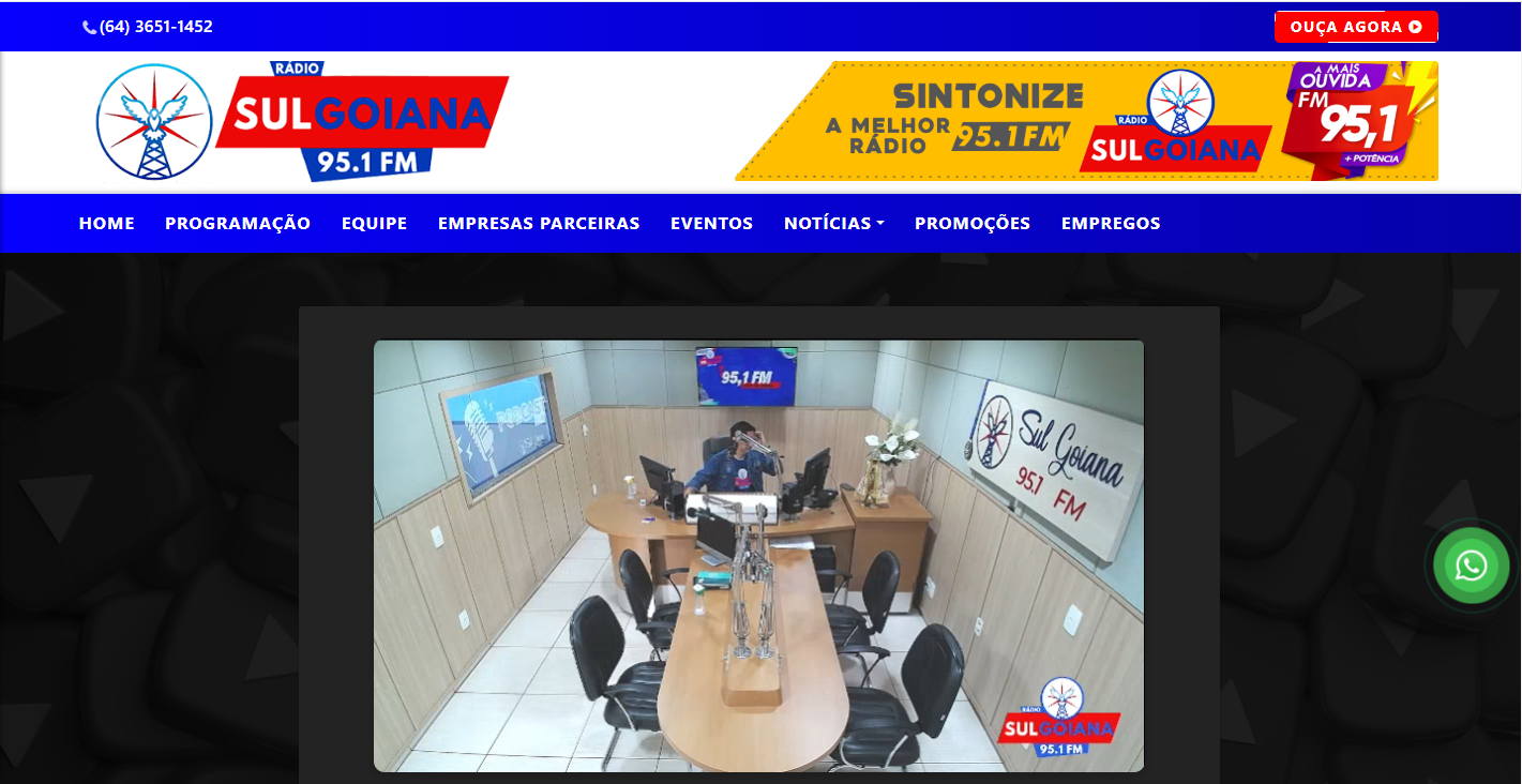 RÁDIO SUL GOIANA AGORA TRANSMITE EM ÁUDIO E VÍDEO NA INTERNET