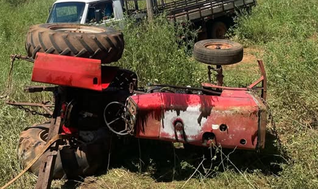IDOSO FICA FERIDO APÓS TRATOR TOMBAR SOBRE ELE NA ZONA RURAL DE QUIRINÓPOLIS