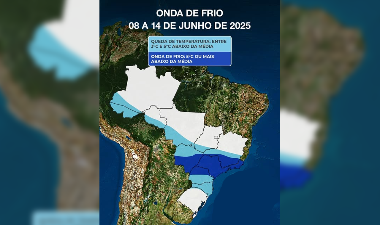 SEGUNDA ONDA DE FRIO DE 2025 CHEGARÁ AO BRASIL E DEVE DURAR UMA SEMANA
