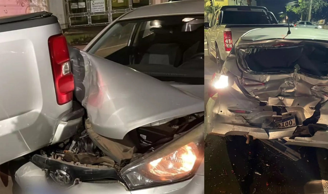 HOMEM COLIDE CAMINHONETE CONTRA CARRO DA EX-COMPANHEIRA EM QUIRINÓPOLIS