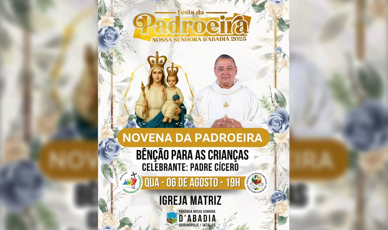 Quarta-feira: BENÇÃO PARA AS CRIANÇAS MARCARÁ A PRIMEIRA NOITE DA NOVENA DA PADROEIRA EM QUIRINÓPOLIS