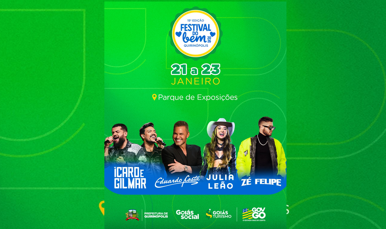 DEFINIDOS OS SHOWS NO ANIVERSÁRIO DE QUIRINÓPOLIS