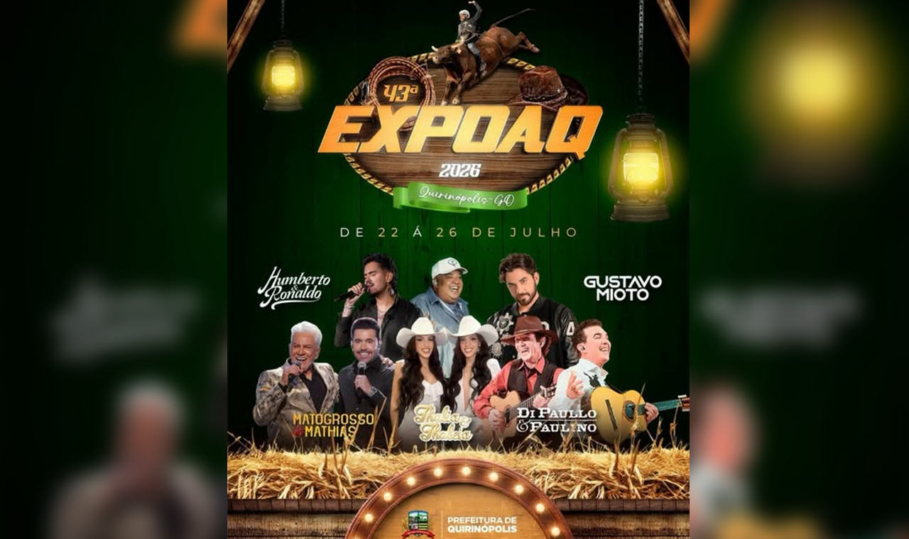 43ª EXPOAQ TEM PROGRAMAÇÃO DEFINIDA E PROMETE AGITAR QUIRINÓPOLIS EM JULHO