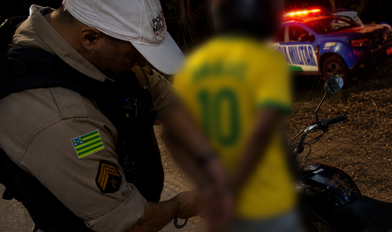 ADOLESCENTE SEM HABILITAÇÃO FOGE DA POLÍCIA E BATE MOTOCICLETA EM VIATURA EM GOUVELÂNDIA