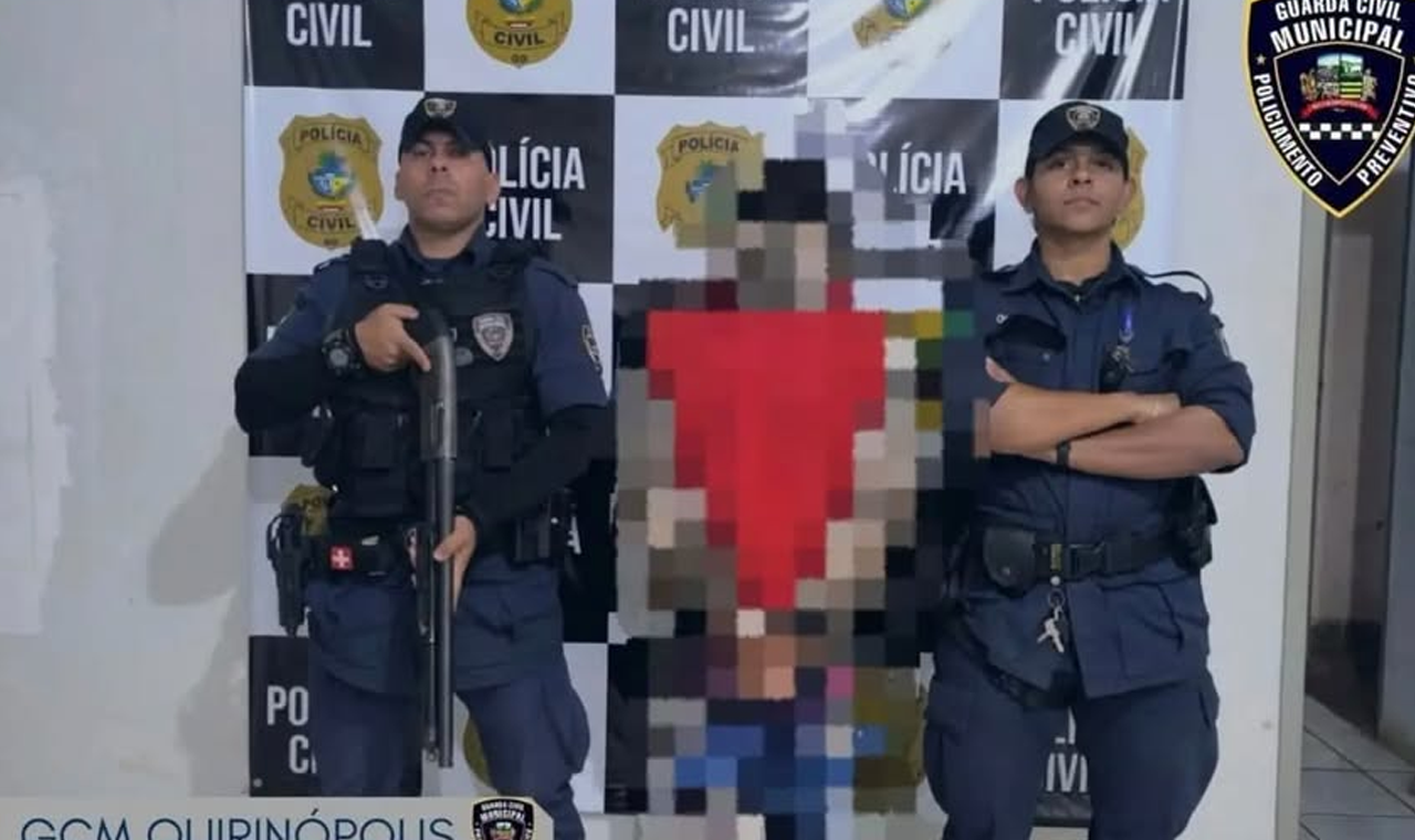MULHER É ASSALTADA NO INÍCIO DA MANHÃ, PM E GCM PRENDERAM SUSPEITO EM FLAGRANTE EM QUIRINÓPOLIS
